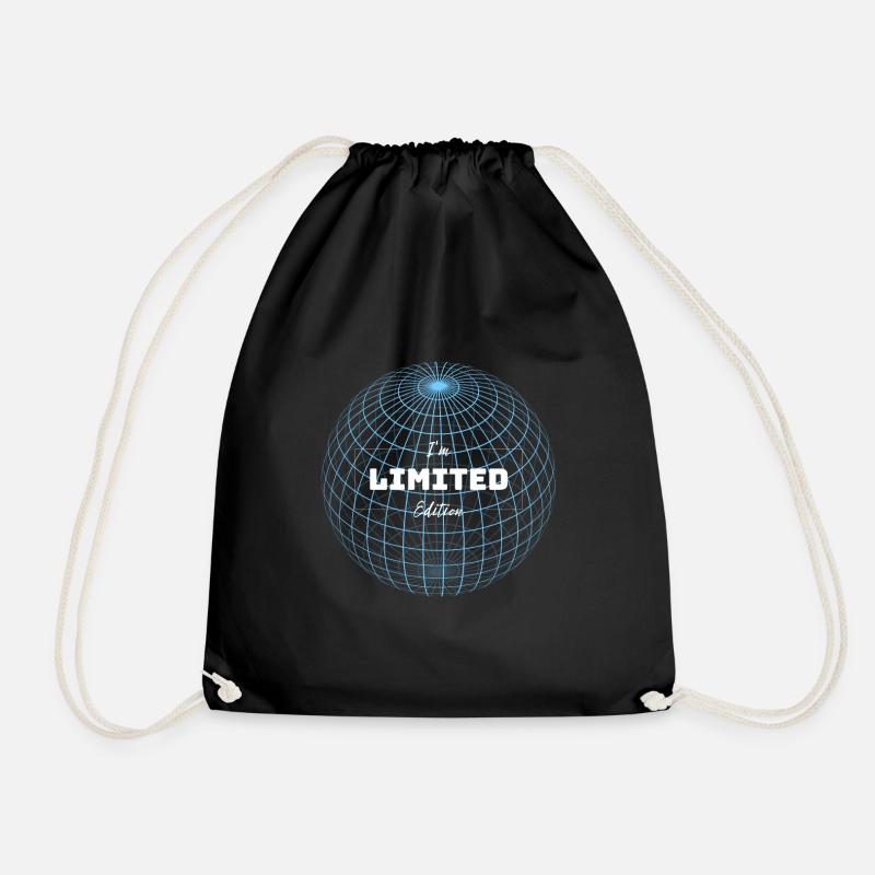 Black White Minimalist Simple Limited Edition - Drawstring Bag - black