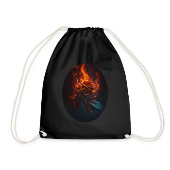 Burning Rose Gift - Drawstring Bag - black - Front