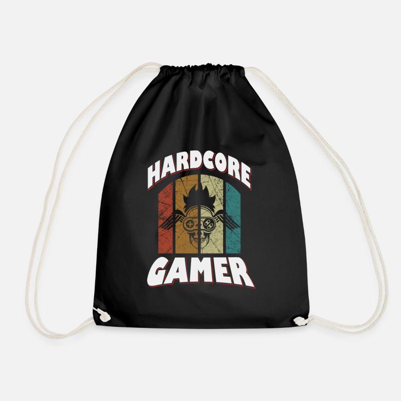 Hardcore Retro Gaming Design - Turnbeutel - Schwarz