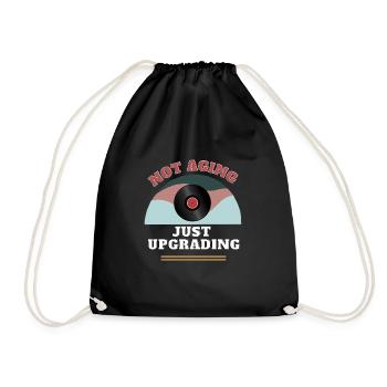50th Birthday Not aging just upgrading - Drawstring Bag - black - Front