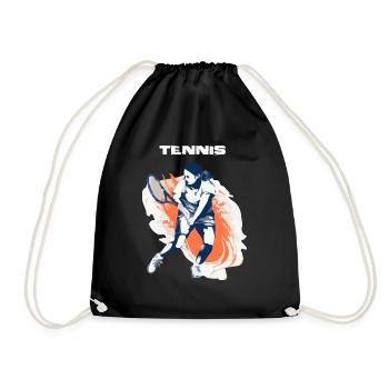Der Tennisspieler - Turnbeutel - Schwarz - Vorne