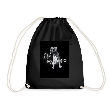 I love my Boxer - Turnbeutel - Schwarz - Vorne