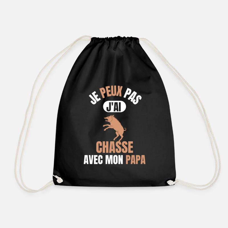Je peux pas j'ai chasse avec mon papa - Sac de sport léger - noir