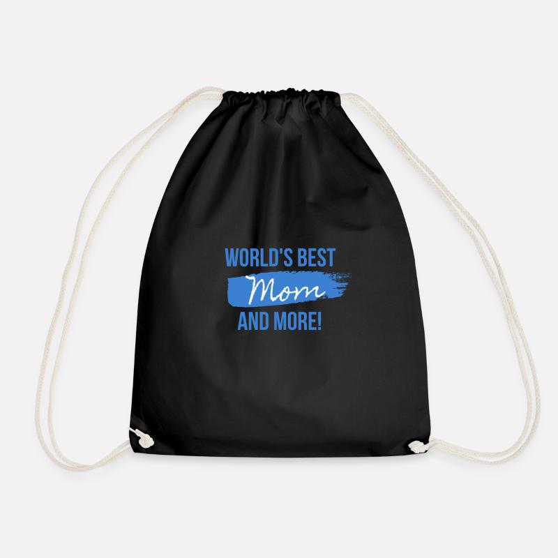 World's Best Mom and More - Drawstring Bag - black