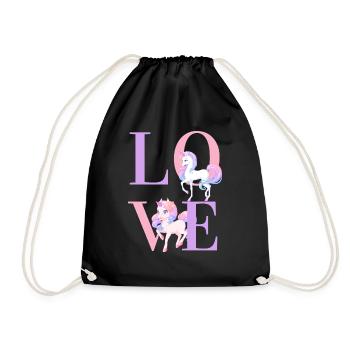 Juste les filles qui aiment les chevaux - Sac de sport léger - noir - Devant