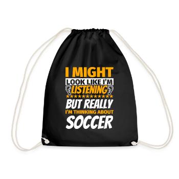 Fußball lustiges Geschenk - Turnbeutel - Schwarz - Vorne