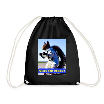 Des noix sur Mars? Conception d’écureuil idiot - Sac de sport léger - noir - Devant