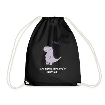 Funny-Dino - Turnbeutel - Schwarz - Vorne