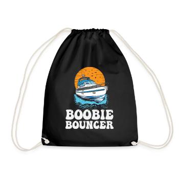 Boobie Bouncer Funny Motorboating Quote Pontoon - Turnbeutel - Schwarz - Vorne