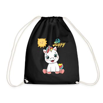 Licorne Soyez heureux - Sac de sport léger - noir - Devant