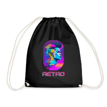 Retro Punk - Drawstring Bag - black - Front