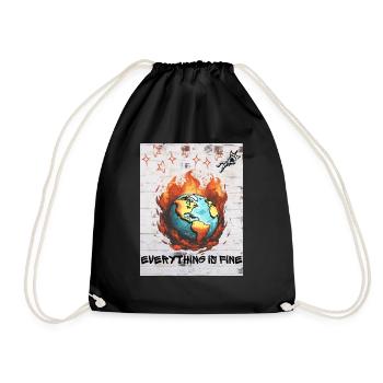 Planet Earth 🌎 - Everything is fine 1 - Drawstring Bag - black - Front
