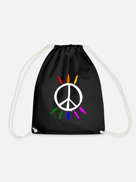 Peace - Turnbeutel - Schwarz