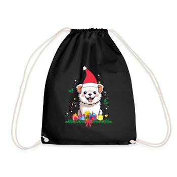 Hunde-Weihnachten - Turnbeutel - Schwarz - Vorne