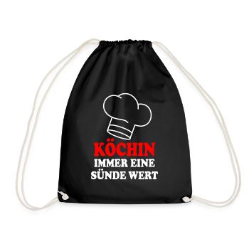 Köchin - Turnbeutel - Schwarz - Vorne