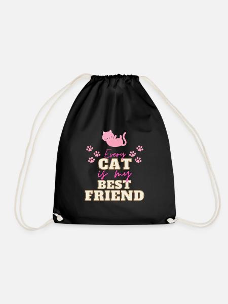 Katzen Katzenfreund shirt - Turnbeutel - Schwarz