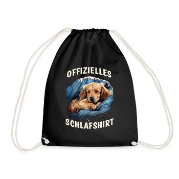 Offizielles Schlafshirt süßer Hund - Turnbeutel - Schwarz - Vorne