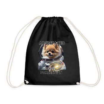 Space Pomeranian - Zwergspitz Astronaut - Turnbeutel - Schwarz - Vorne
