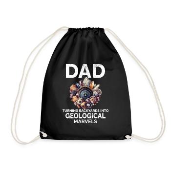 Rock Collecting Dad Gemstone Collector Geologist - Drawstring Bag - black - Front