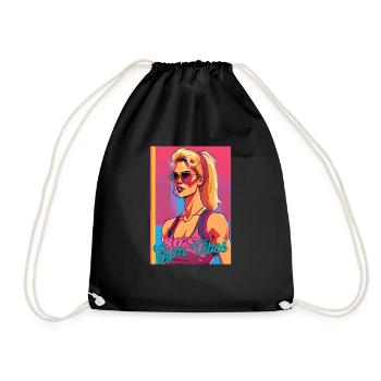 80s Gym Vibes - Turnbeutel - Schwarz - Vorne