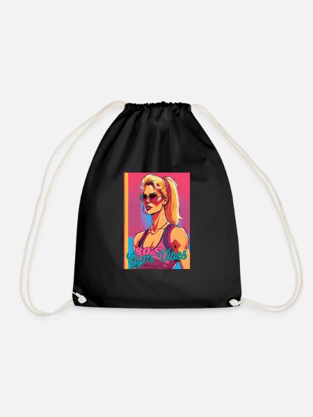 80s Gym Vibes - Turnbeutel - Schwarz