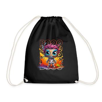 Chibi Shuffle & Booo! Zany Zombie Tee! - Drawstring Bag - black - Front