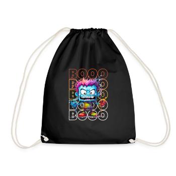 Chibi Stumble & Booo! Adorable Zombie Tee! - Drawstring Bag - black - Front