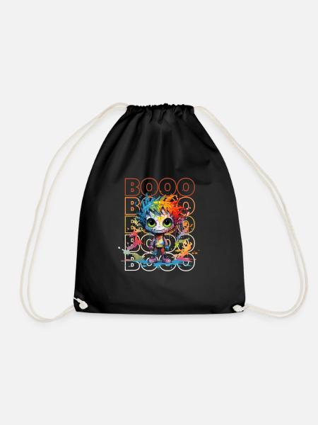 Chibi Dance & Booo! Jovial Bones Tee! - Drawstring Bag - black