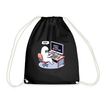 GHOST TYPING DETECTED! -Huh? - Drawstring Bag - black - Front