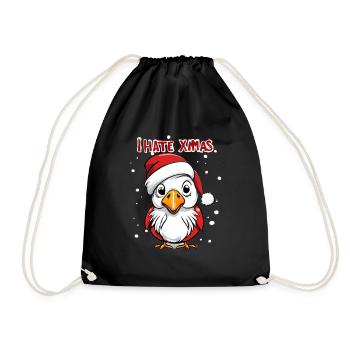 Ich hasse Weihnachten Lustiger Vogel - Turnbeutel - Schwarz - Vorne