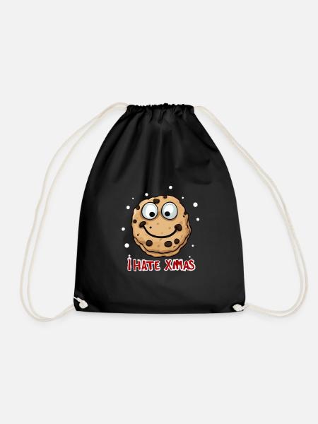 Ich hasse Weihnachten Lustiger Keks Cookie Stuten - Turnbeutel - Schwarz