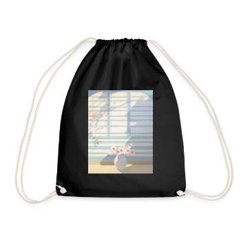 Bouquet Illustration - Drawstring Bag - black - Front