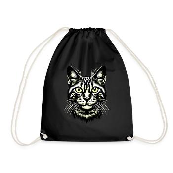 KatzengesichtKatze, Katzengesicht, Schnurren - Turnbeutel - Schwarz - Vorne