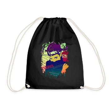Mode Mignon Style Rétro Tendance des années 90 Drôle Vogue - Sac de sport léger - noir - Devant