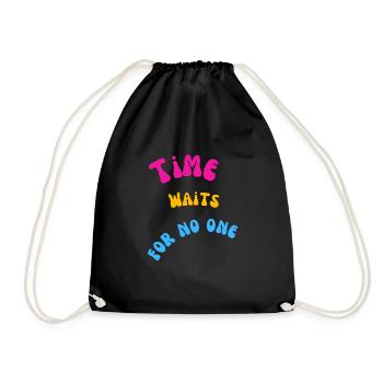 Time - Drawstring Bag - black - Front