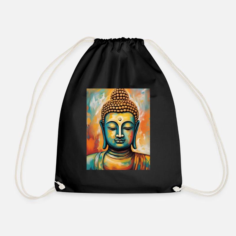Buddha - Drawstring Bag - black