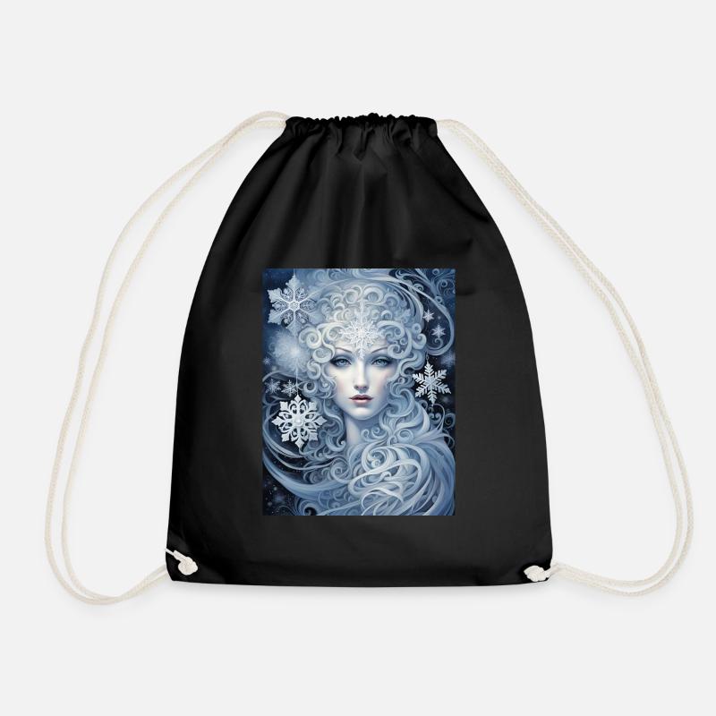 Starry is winter's wife - Drawstring Bag - black
