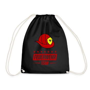 feuerwehr 1 - Turnbeutel - Schwarz - Vorne