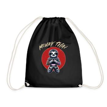 Muay Thai und Thaiboxen Faultier - Turnbeutel - Schwarz - Vorne