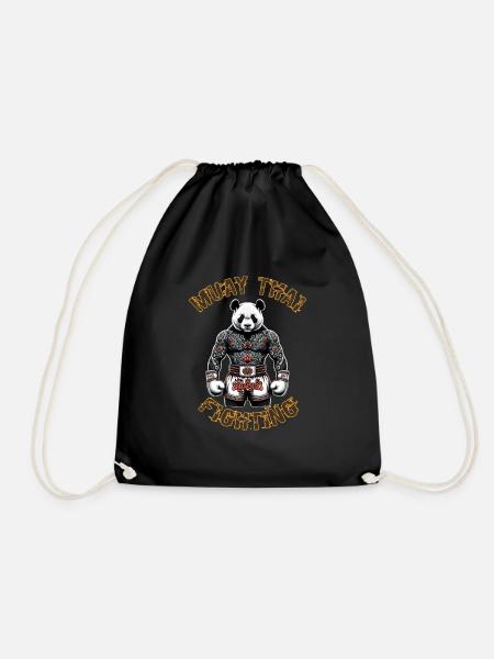 Muay Thai Panda - Panda Kickboxen Thai Boxen - Turnbeutel - Schwarz