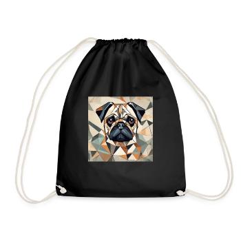Polygon Pug - Turnbeutel - Schwarz - Vorne