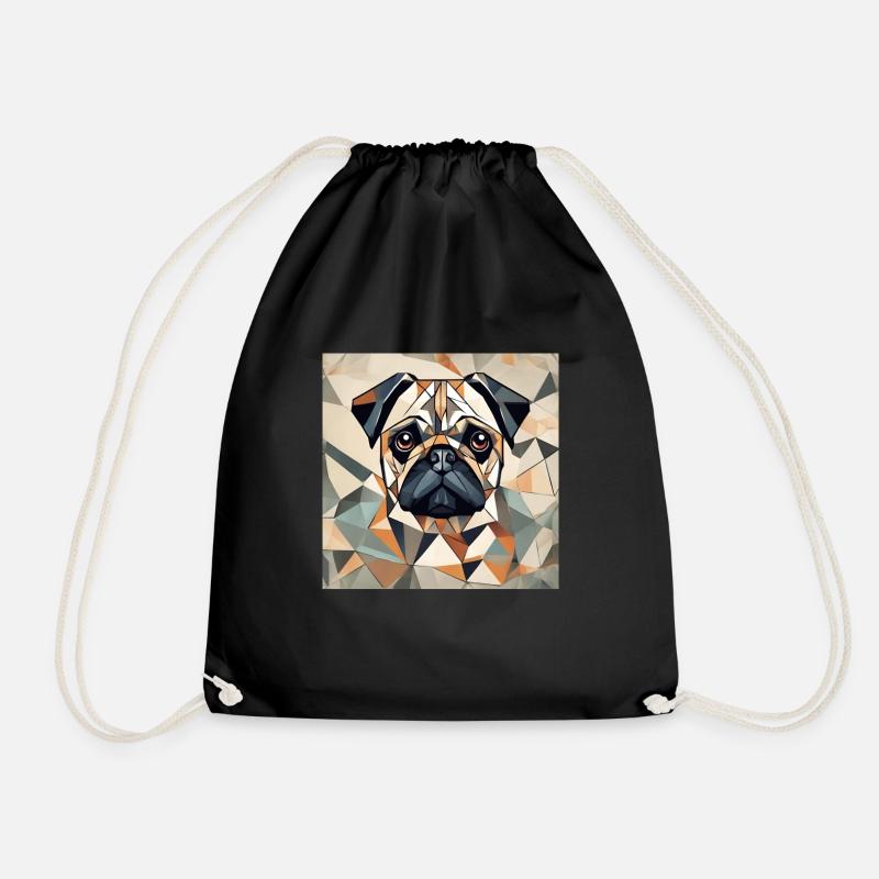 Polygon Pug - Turnbeutel - Schwarz