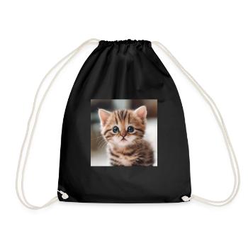 Kitten in Winter Wonderland - Drawstring Bag - black - Front