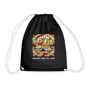 Stained Glass Fast Food - Window Into My Soul - Drawstring Bag - black - Front