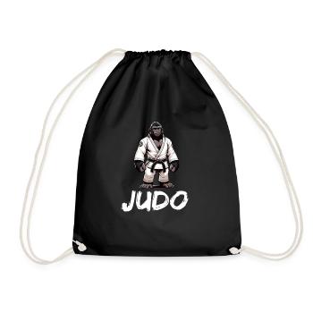 Japanisches Judo Gorilla Judoka - Turnbeutel - Schwarz - Vorne