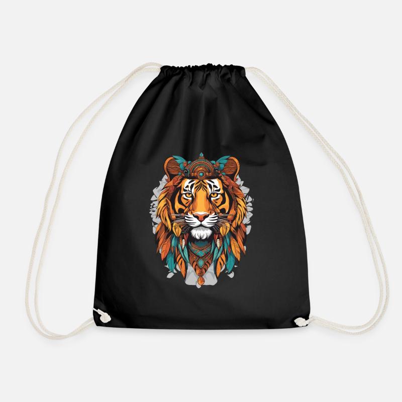 Tiger Tribe - Drawstring Bag - black