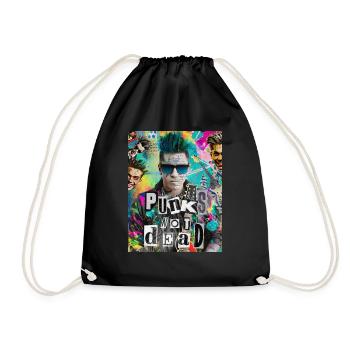 Punks Not Dead - Drawstring Bag - black - Front