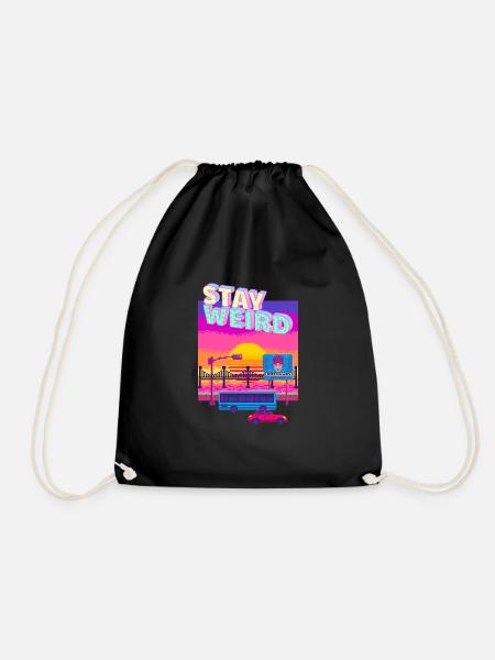 Stay Weird - Drawstring Bag - black