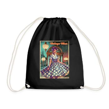 Vintage Vibes Jukebox - Drawstring Bag - black - Front