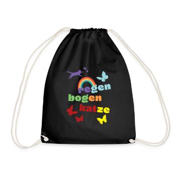 Chat arc-en-ciel - chemise de deuil - perte - Sac de sport léger - noir - Devant